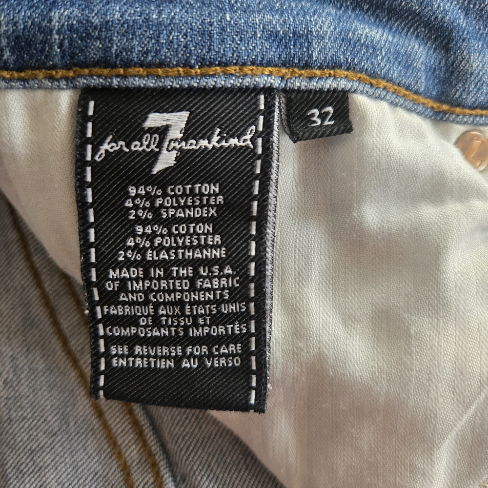 7 For All Mankind Roxanne Skinny Jeans Womens Size 32 Blue Double Racing Stripes - Picture 4 of 15
